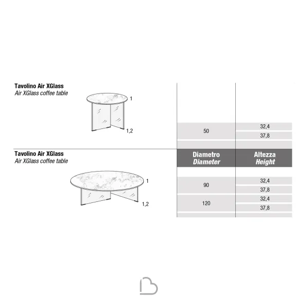 Lago Table basse Air XGlass Ronde