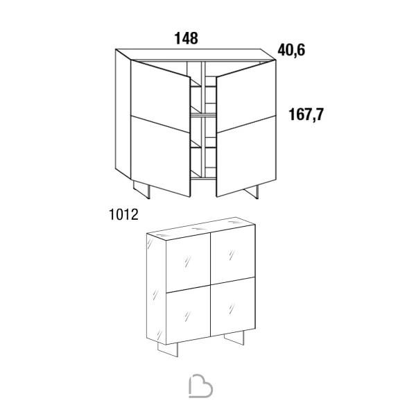Lago Sideboard Materia 1012