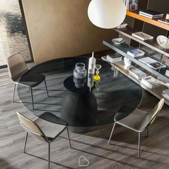 Lago Runder Tisch Janeiro Graues Rauchglas