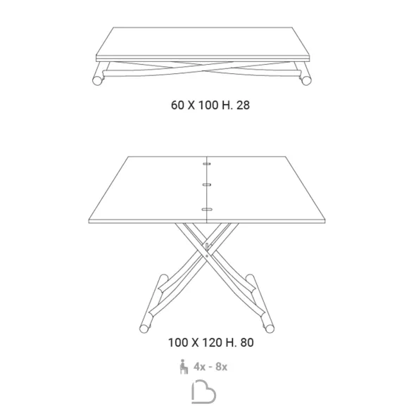 Mesa transformable Easy Line Fast ET81