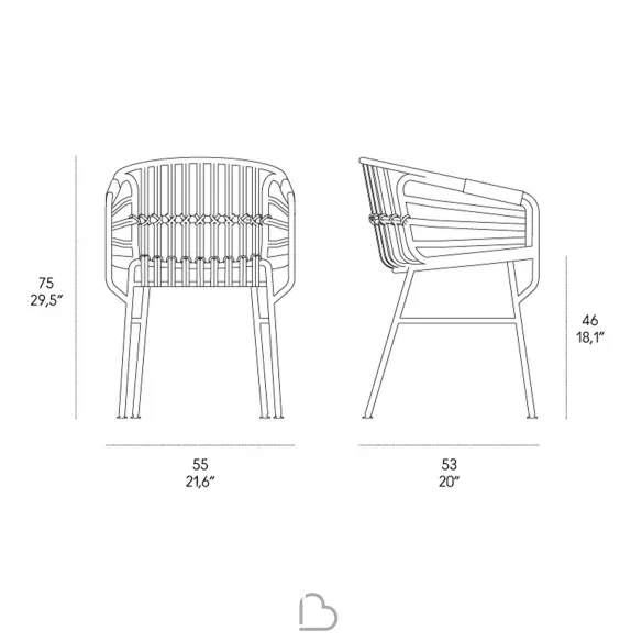 Poltrona Casamania Raphia Alluminio