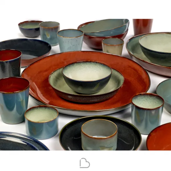Serax Bicchiere Goblet Conic Grigio Nebbia / Blu