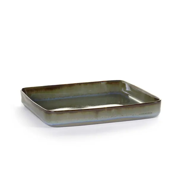 Serax Plato cuadrado azul humo
