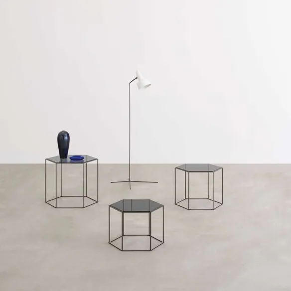 Table basse en cristal de dessus Desalto Hexagon