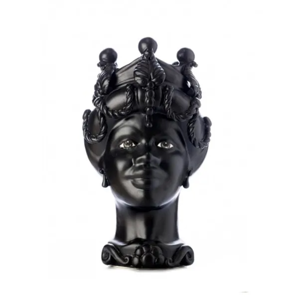 Céramiques siciliennes de Caltagirone "Testa di Moro" Lady Verus Black Satin