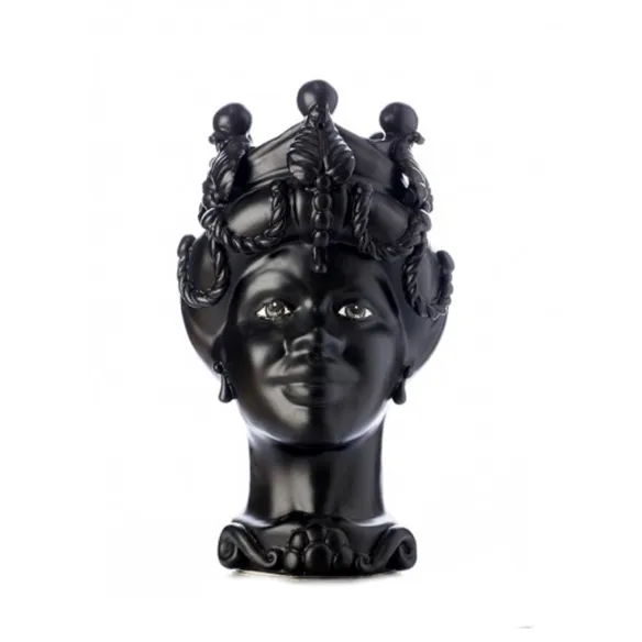 Sizilianische Keramik aus Caltagiron "Testa di Moro" Lady Verus Black Satin