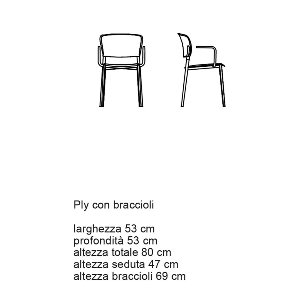 Silla con Reposabrazos Desalto Ply 719