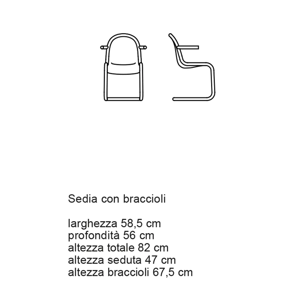 Silla con reposabrazos Desalto Armstrong 734