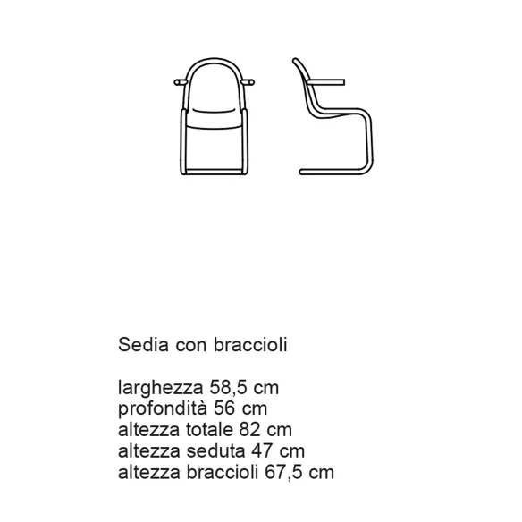 Silla con reposabrazos Desalto Armstrong 734