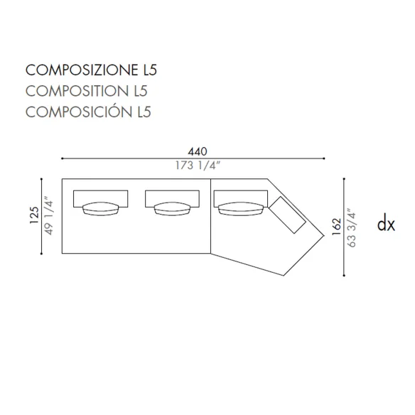 Sofá Désirée Monopoli Composición L5