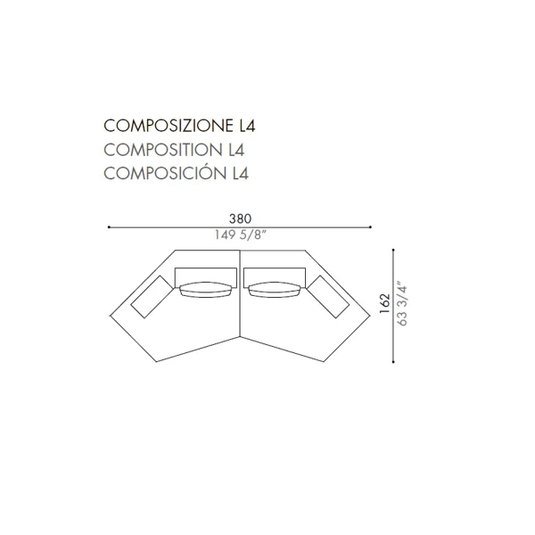 Sofá Désirée Monopoli Composición L4 2
