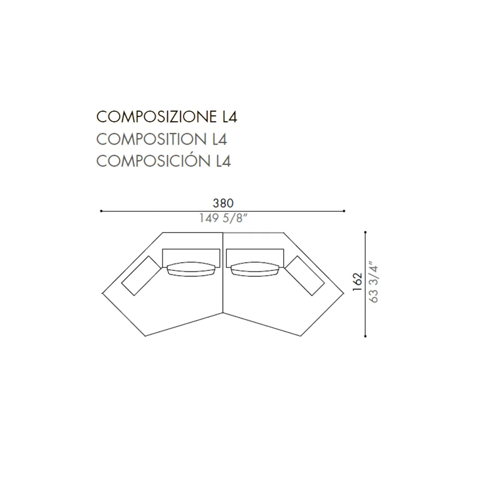 Divano Désirée Monopoli Composizione L4