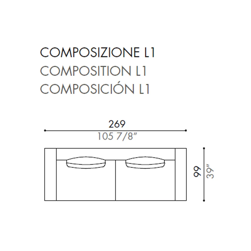 Sofá Désirée Von Composición L1