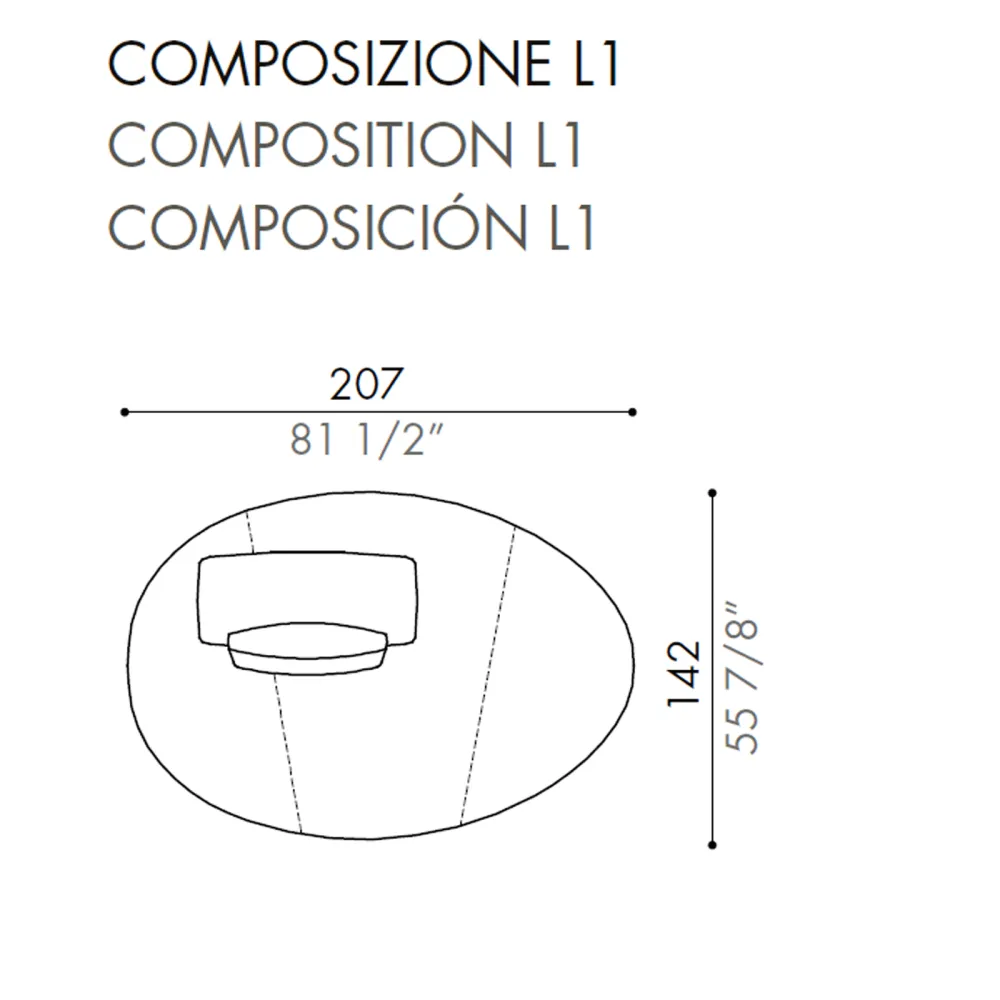 Sofá Désirée Milos Composición L1