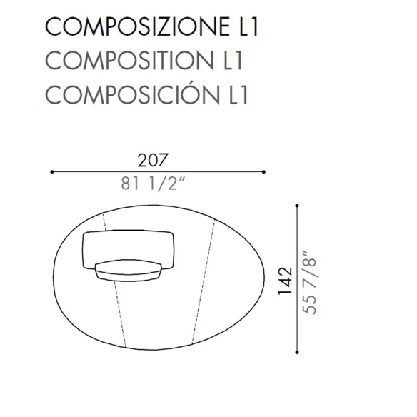 Sofá Désirée Milos Composición L1