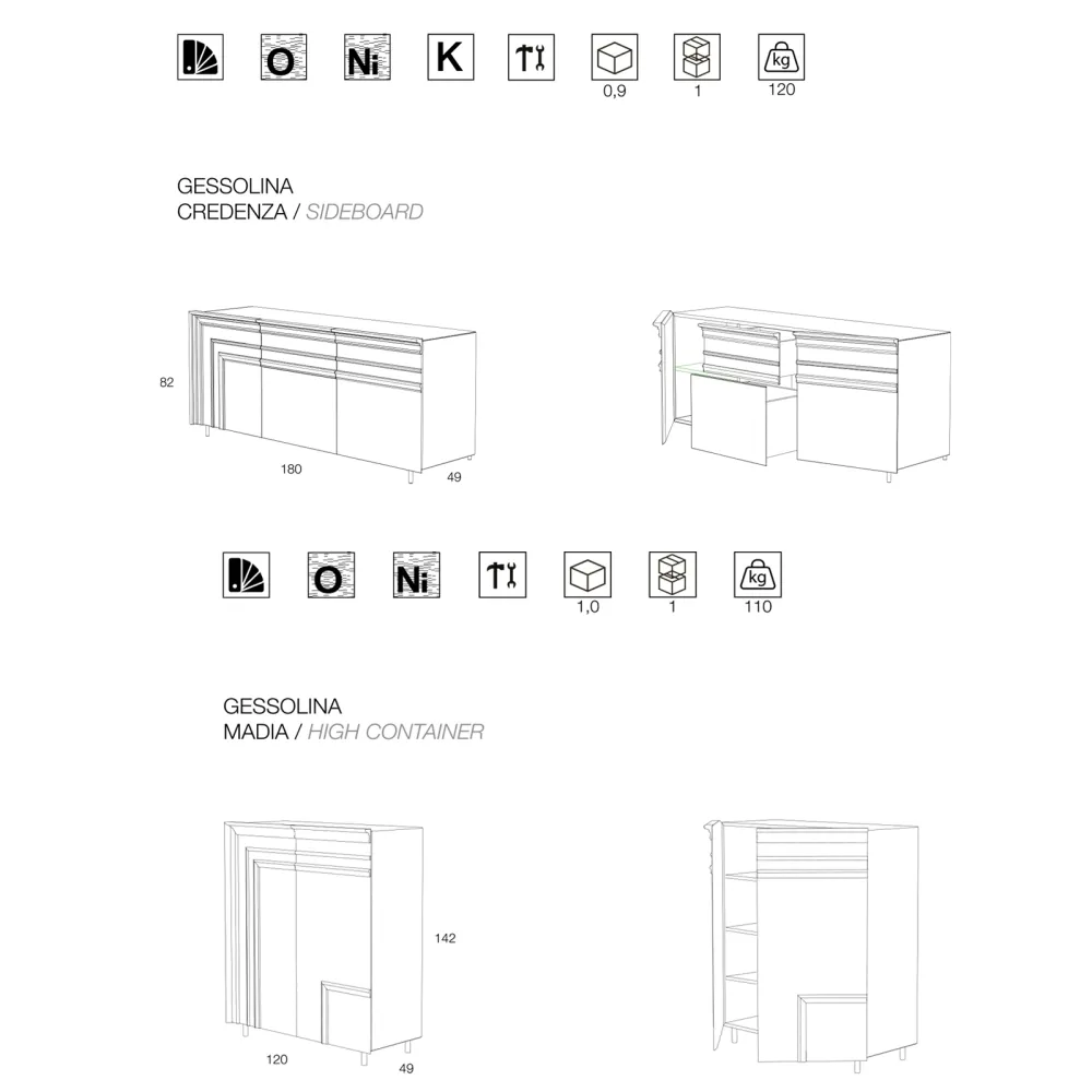 Cupboard Minottiitalia Gessolina