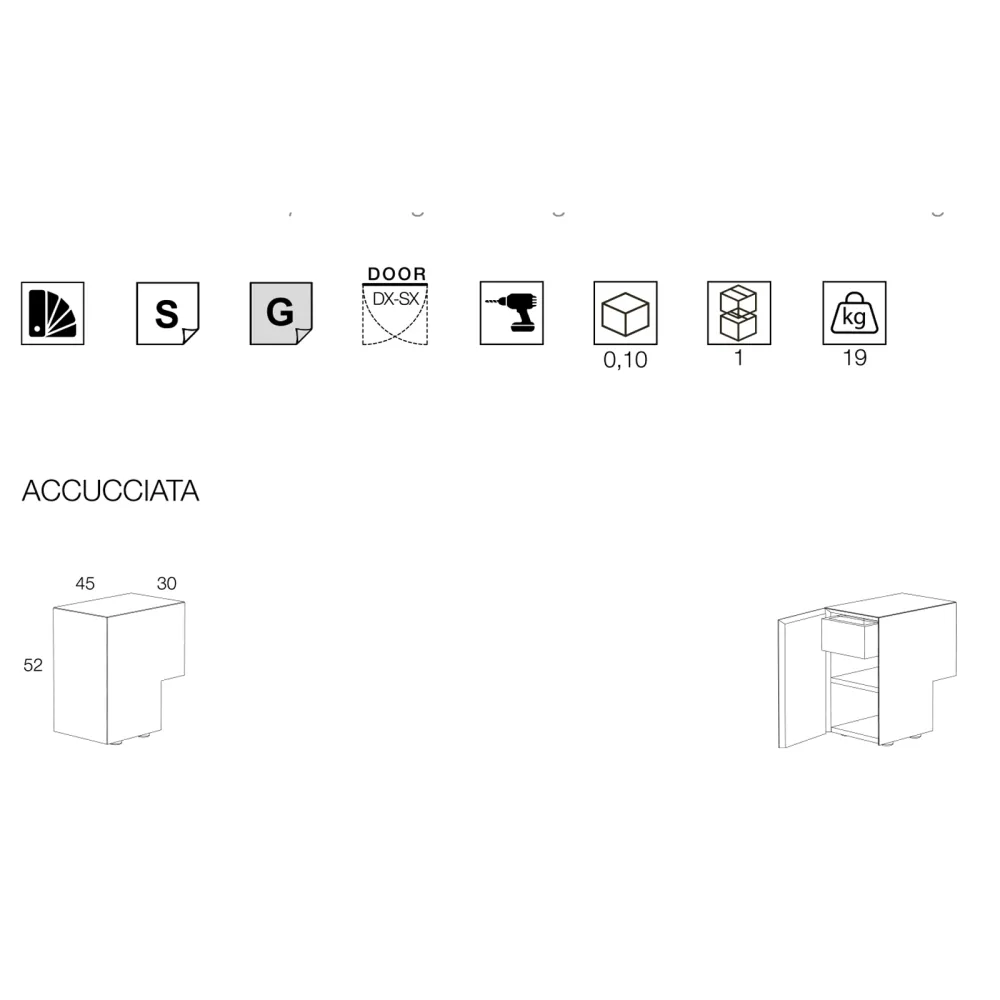 Table de chevet Minottiitalia Formosa Accucciata