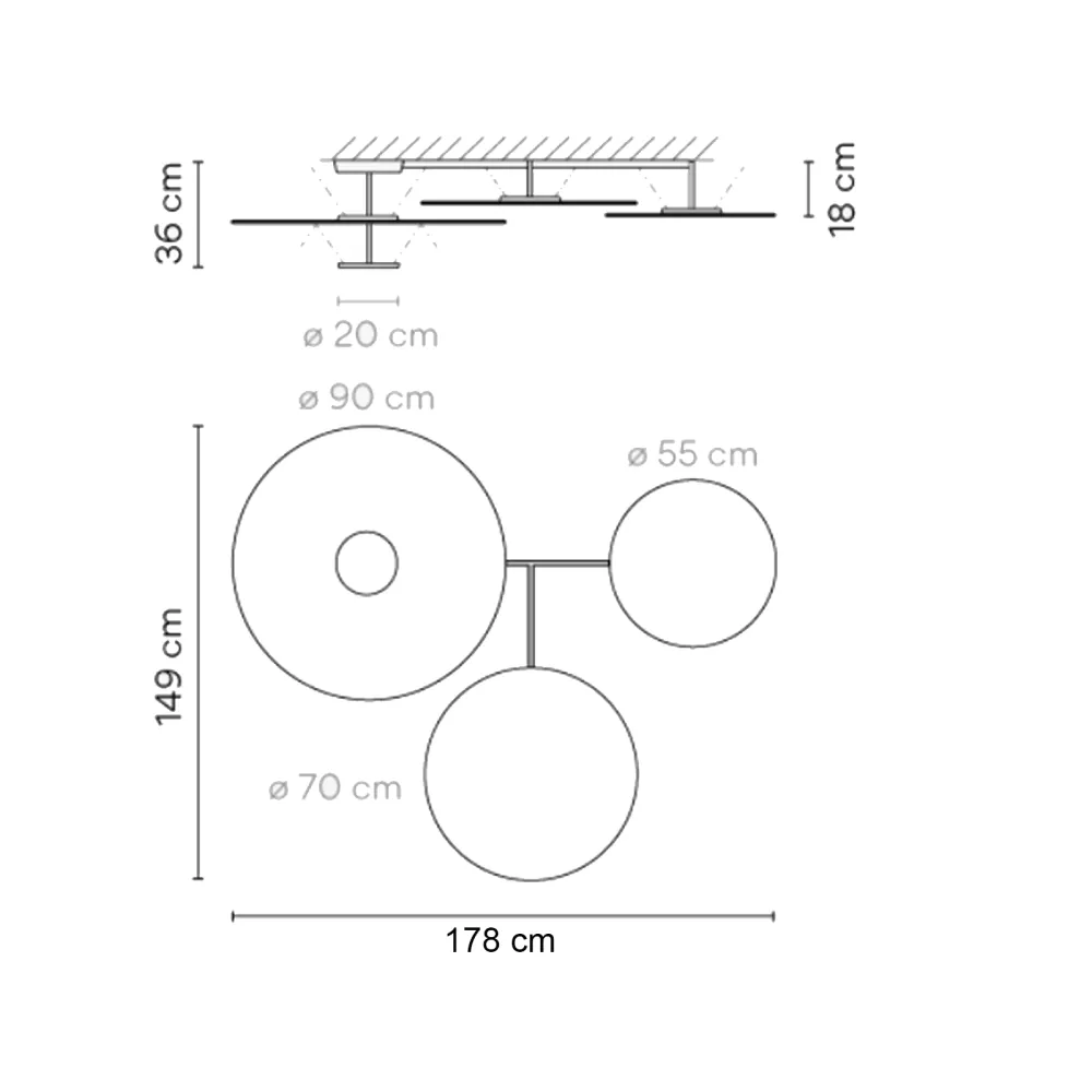 Lámpara de techo Vibia Flat