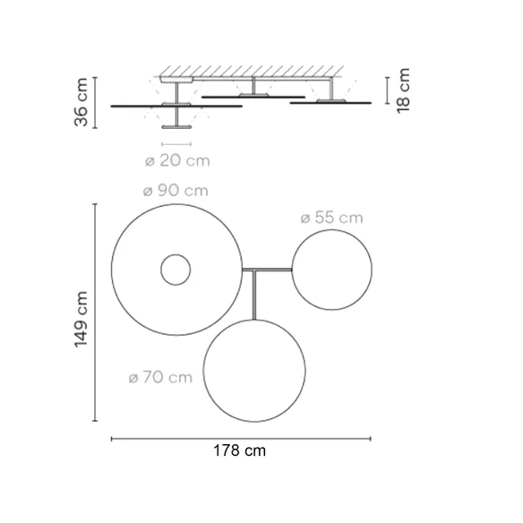 Ceiling Lamp Vibia Flat