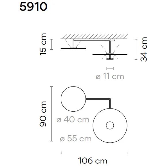 Lámpara de techo Vibia Flat 5910-5924