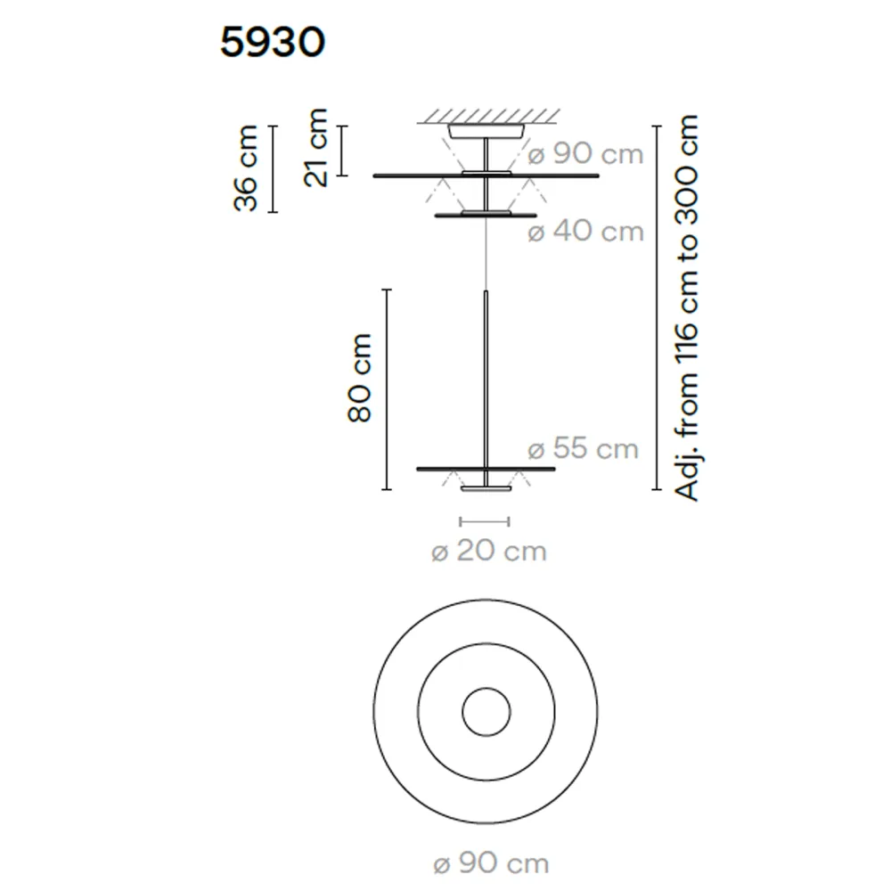 Suspension lamp Vibia Flat 5930