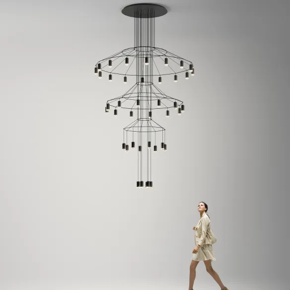 Lamp Suspension Vibia wireflowChandelier 0378