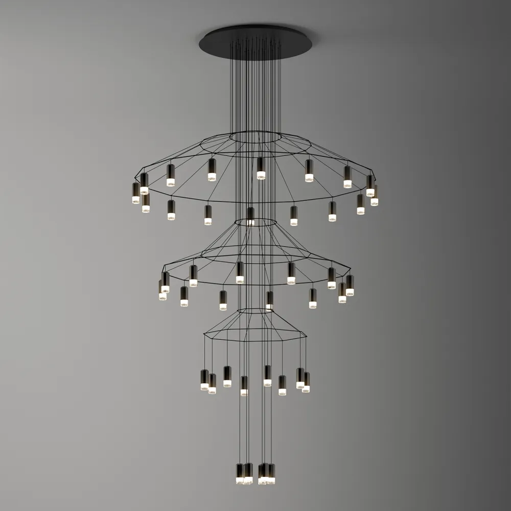 Lampada a Sospensione Vibia wireflowChandelier 0378