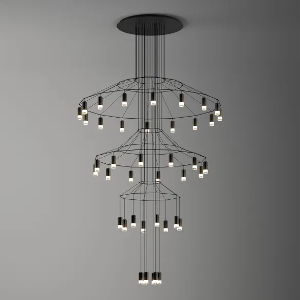lámpara de suspensión Vibia wireflowChandelier 0377