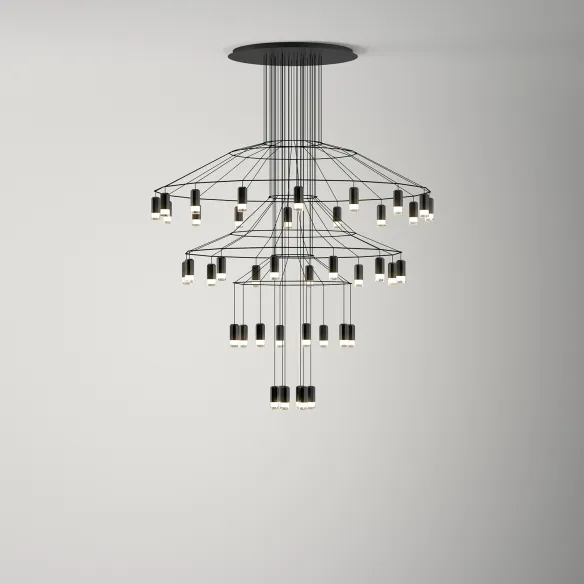 Lampe Suspension Vibia wireflowChandelier 0376