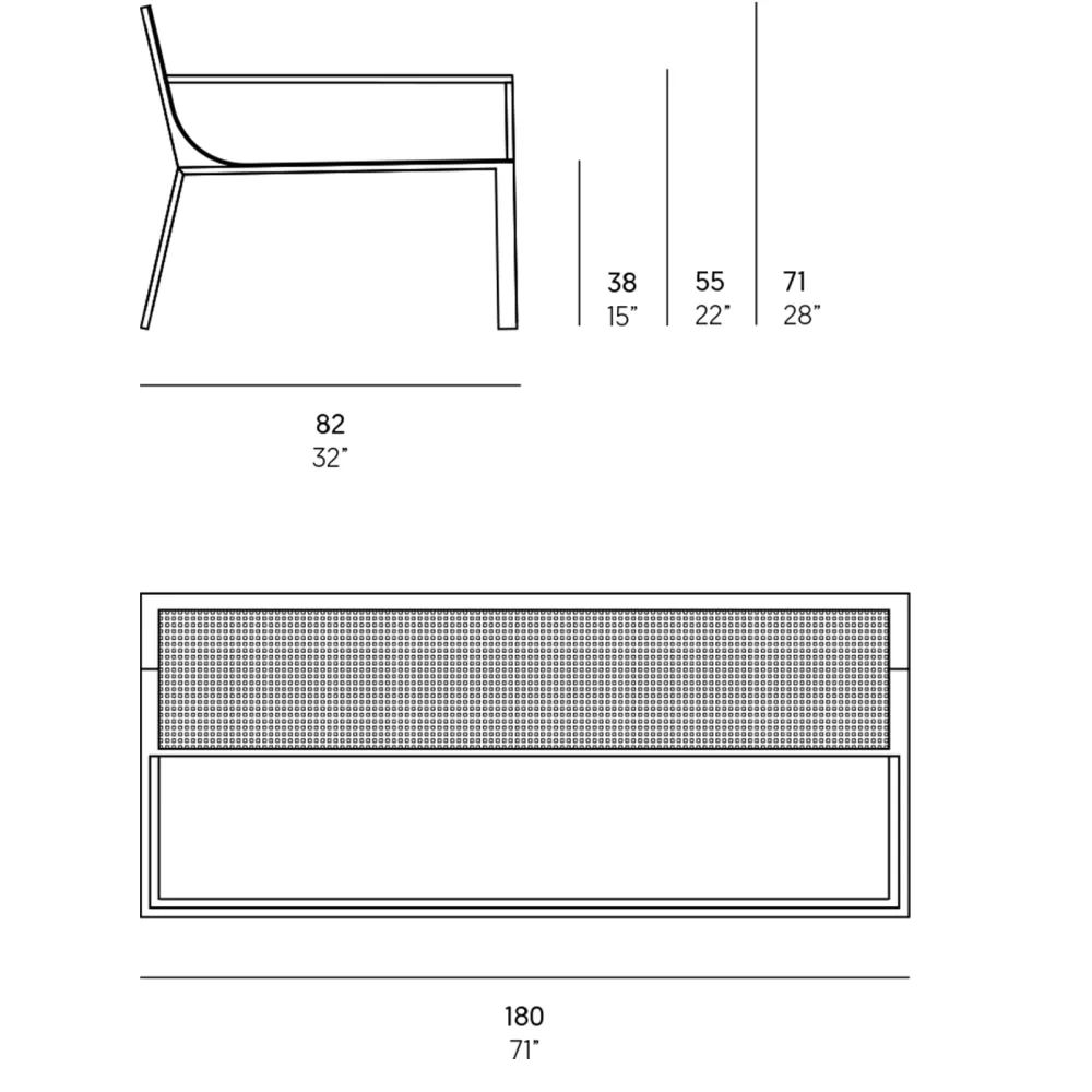 Zweisitzer-Sofa GandiaBlasco Blau
