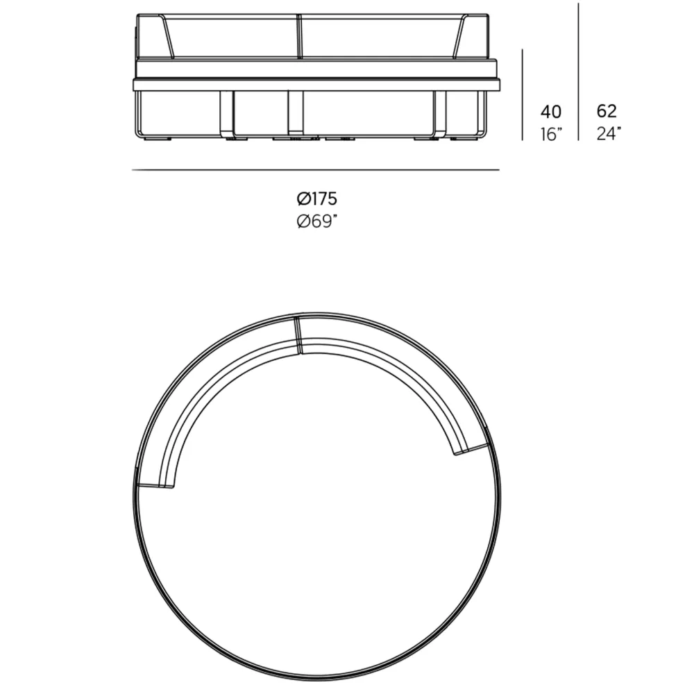 Letto relax rotondo GandiaBlasco Flat