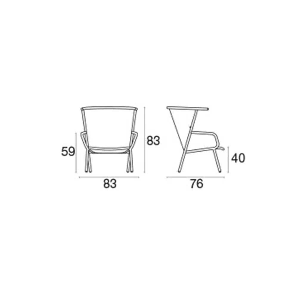 Sillón con respaldo bajo Emu Nef