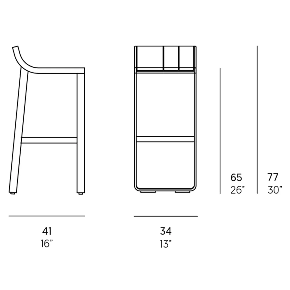 Tabouret haut avec dossier GandiaBlasco Flat
