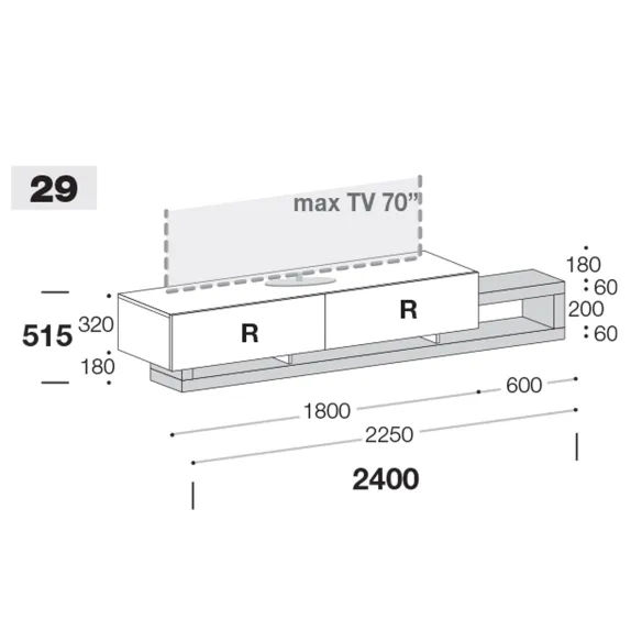 TV stand Sangiacomo Lampo Sp60 29