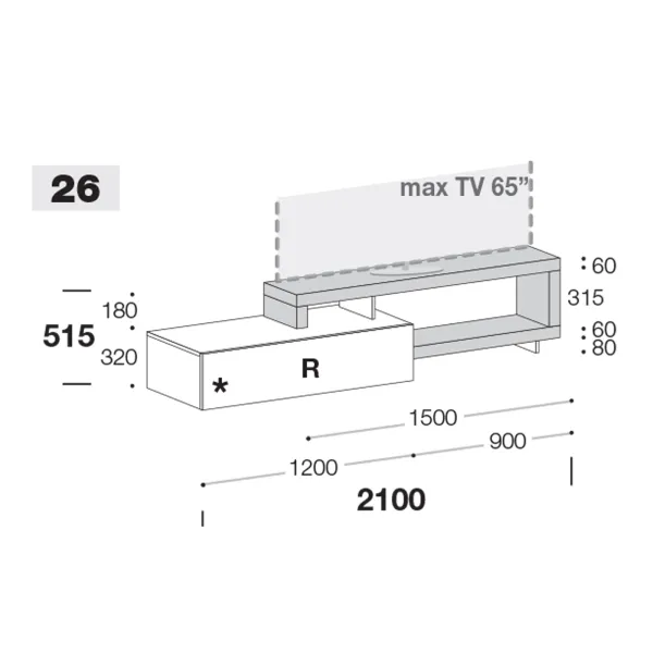 Fernsehtisch Sangiacomo Lampo Sp60 26 2