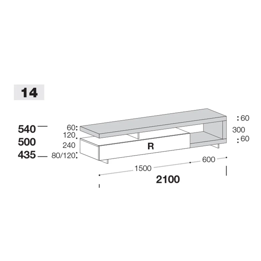 TV stand Sangiacomo Lampo Sp60 14