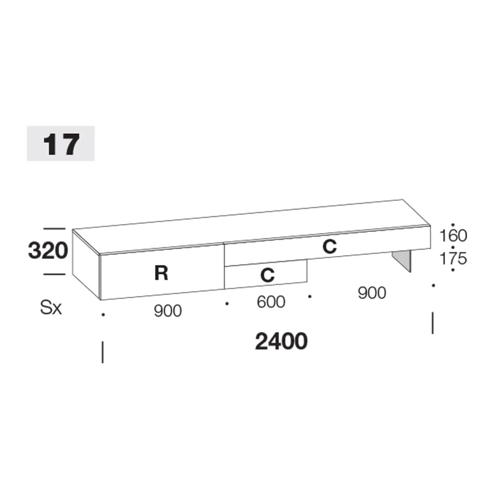 Soporte TV Sangiacomo Lampo Basic 17
