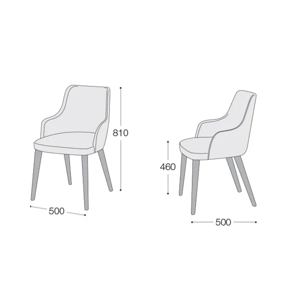 Chaise avec accoudoirs Sangiacomo Eva