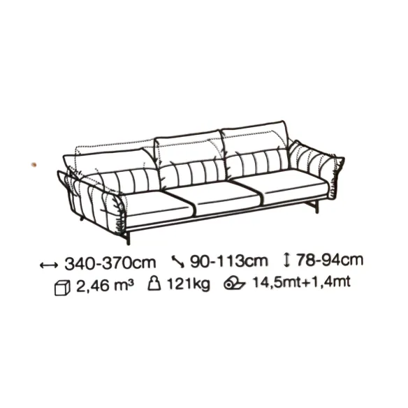 3-Sitzer-Sofa DiTre Italia Arlott low