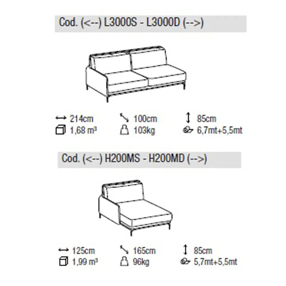 Sofa mit Chaiselongue DiTre Italia Krisby