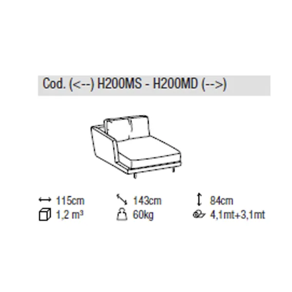 Divano Chaise Longue Maxi Ditre Italia Royal 2