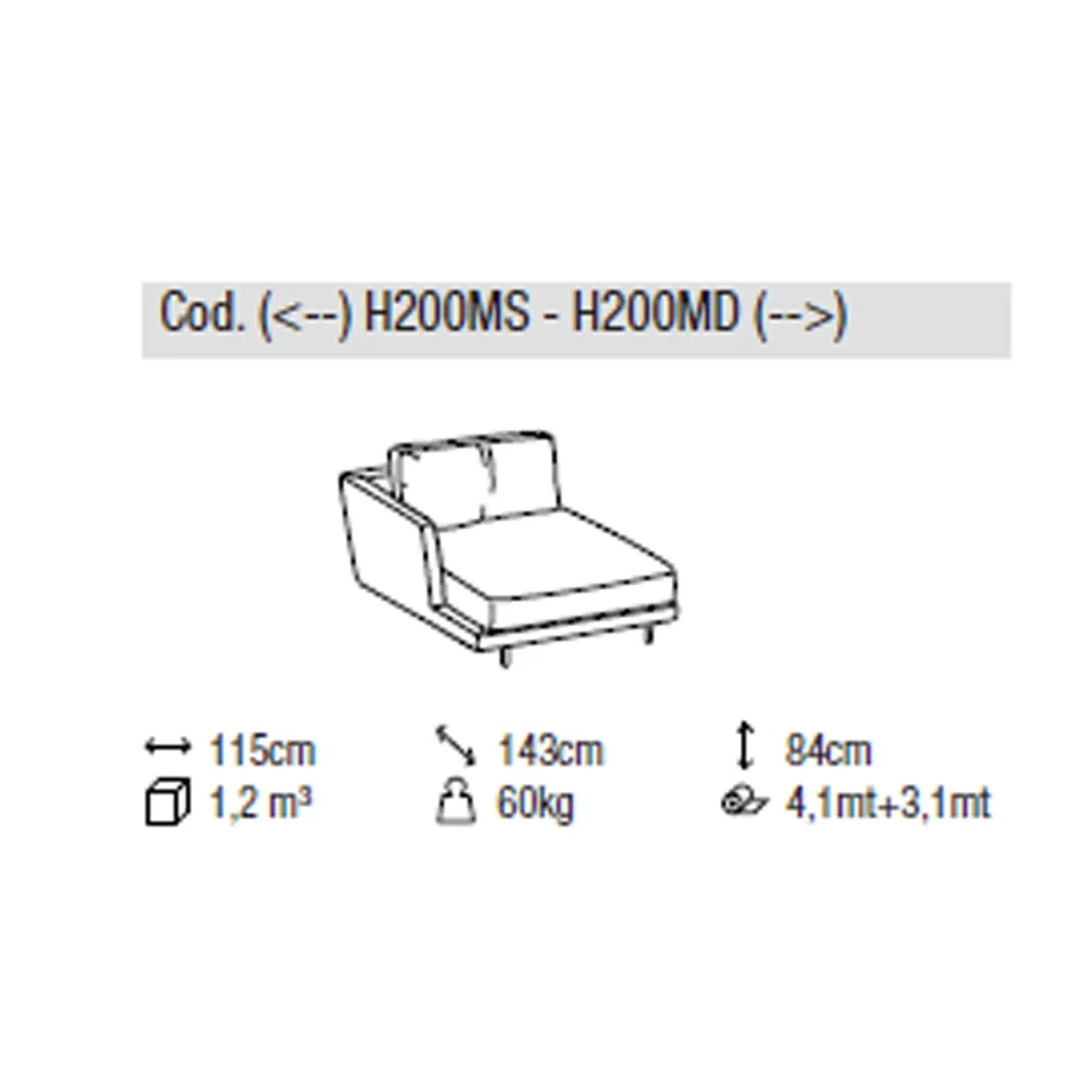 Divano Chaise Longue Maxi Ditre Italia Royal