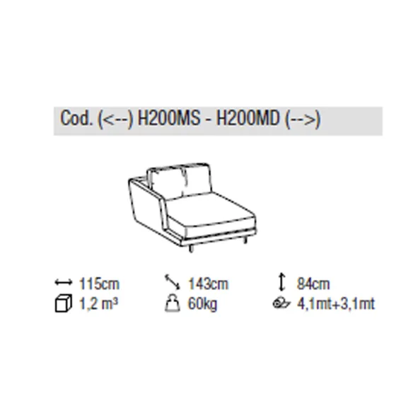 Maxi Chaise Longue Sofa Ditre Italia Royal