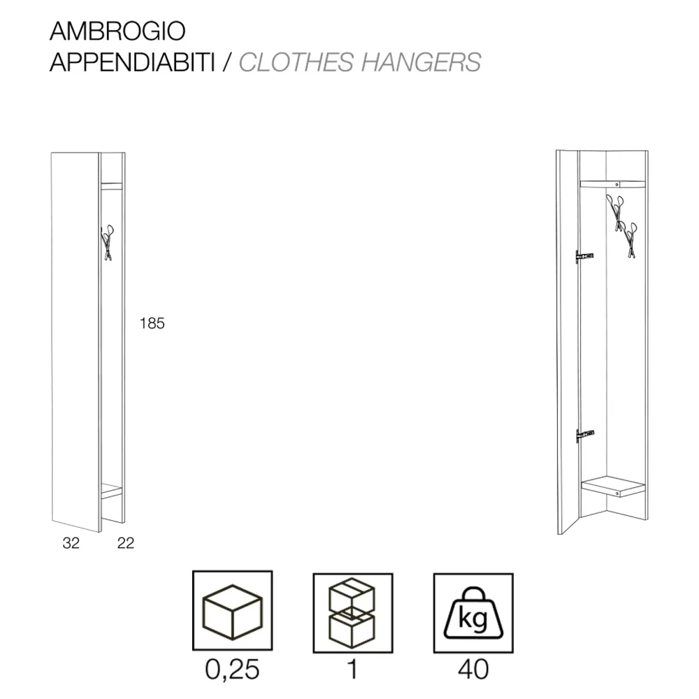 Contenedor de pared con perchero Minottiitalia Ambrogio
