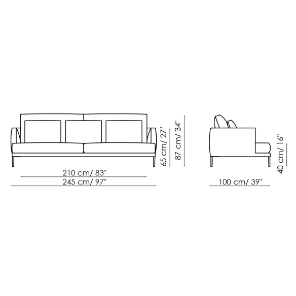 3-Sitzer-Sofa Bonaldo Paraiso