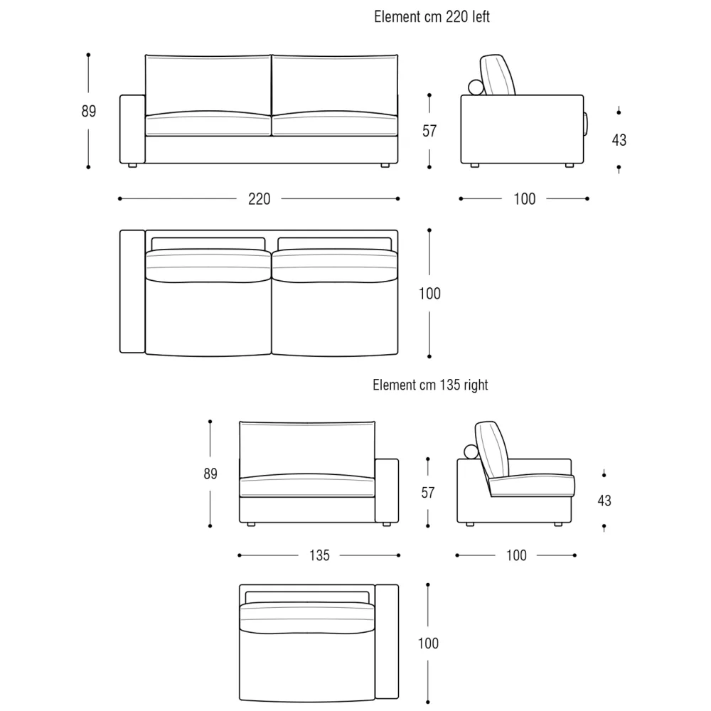 Divano 4 posti Flexteam Extra Norman 100