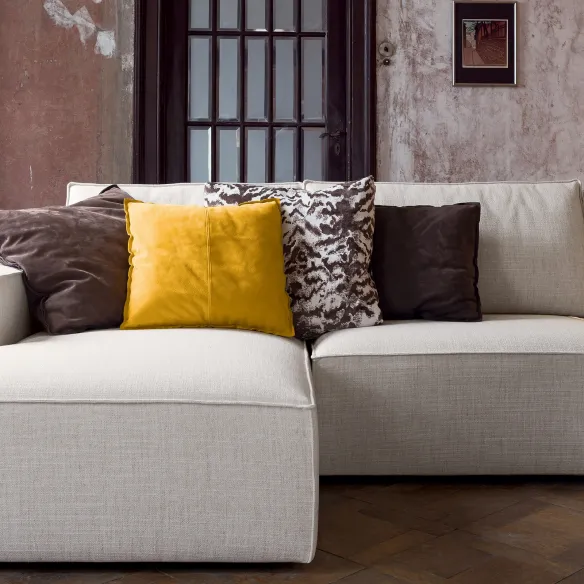 Sofa with Chaise longue Flexteam Genius Gold
