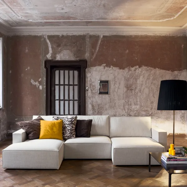 Sofa mit Chaiselongue Flexteam Genius Gold