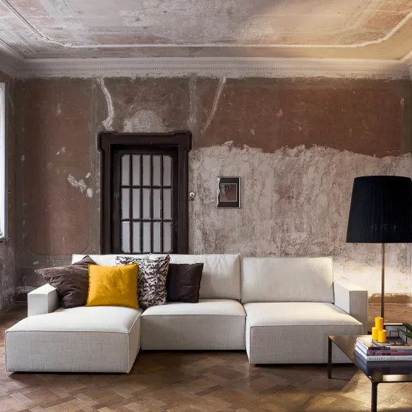 Sofá con chaise longue Flexteam Genius Gold