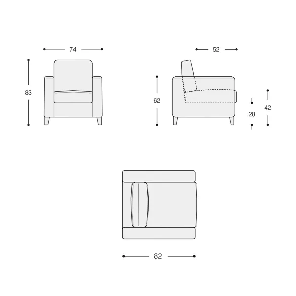 Armchair Flexteam Square